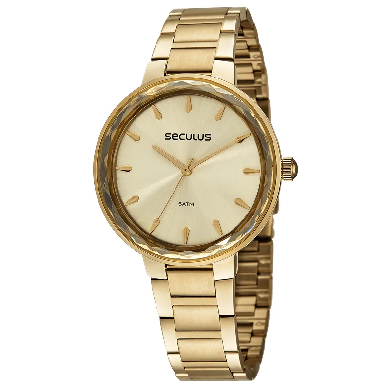 Relógio Feminino Casual Dourado
