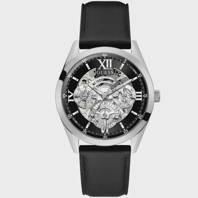 Relógio guess preto couro masculino GW0389G1