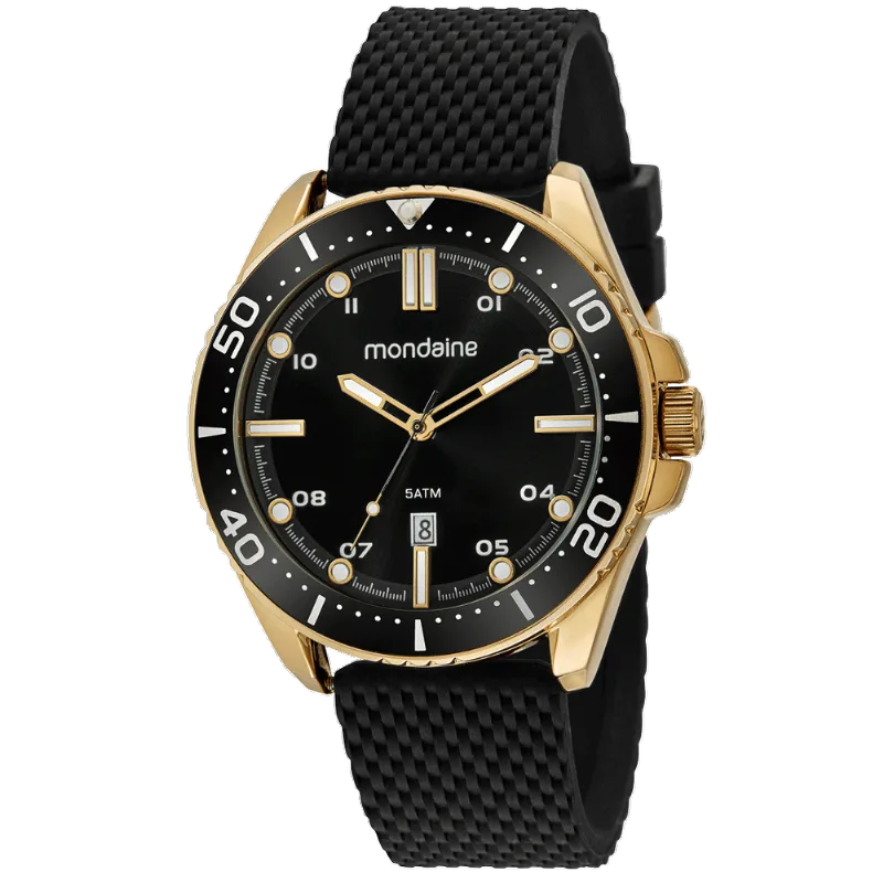 Relógio Masculino Calendário Casual Preto