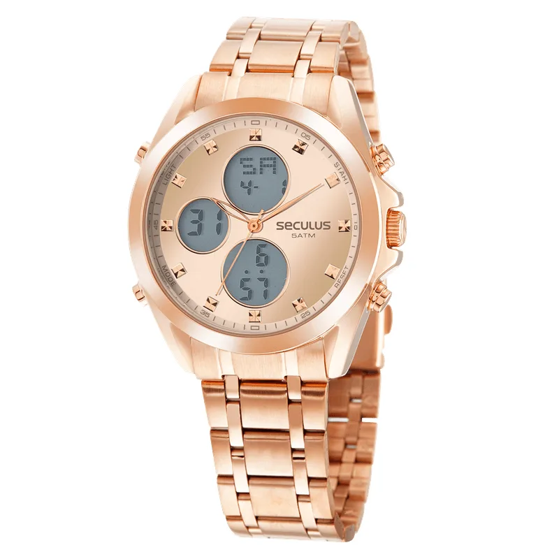 Relógio Feminino Anadigi Moderno Rose Gold