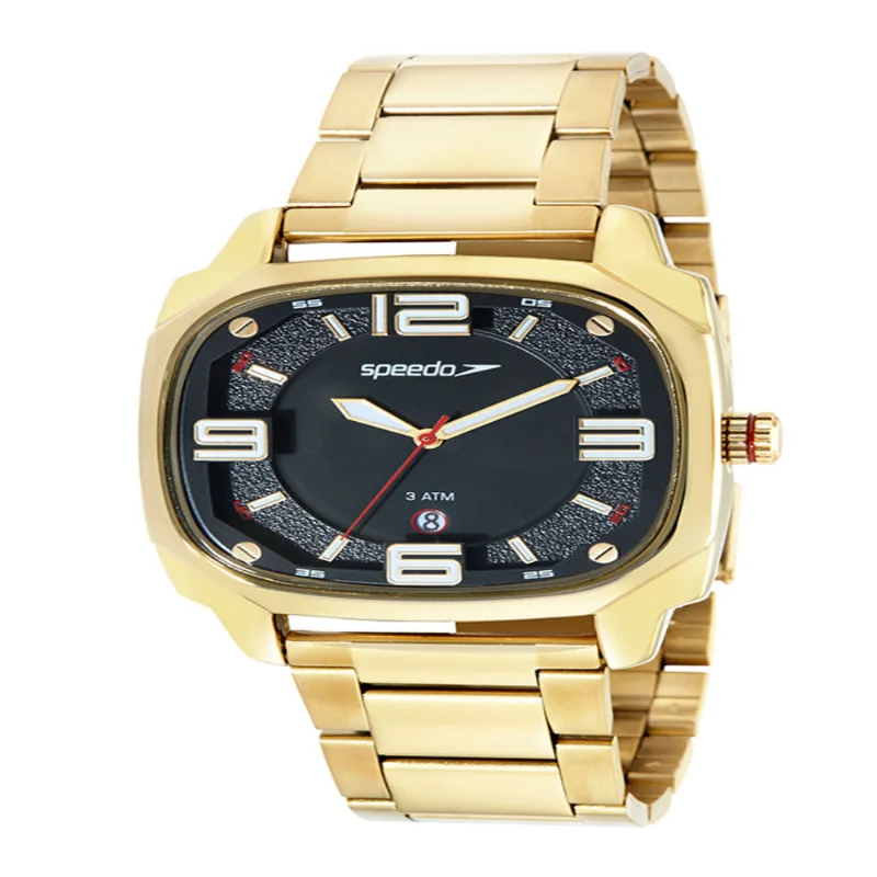 Relógio Masculino Speedo Quadrado Dourado