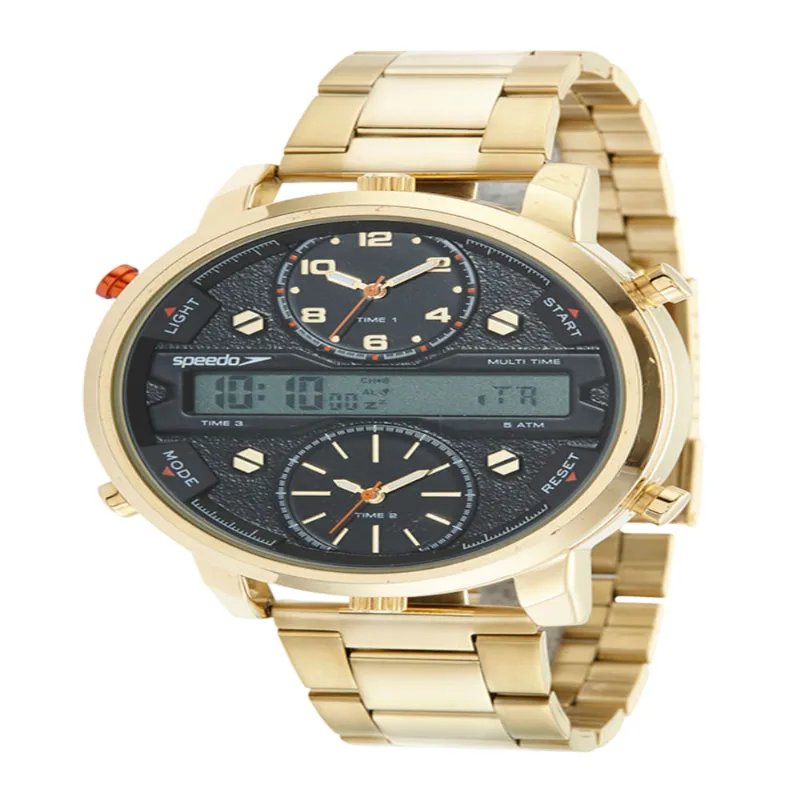 Relógio Masculino Speedo Anadigi Dourado