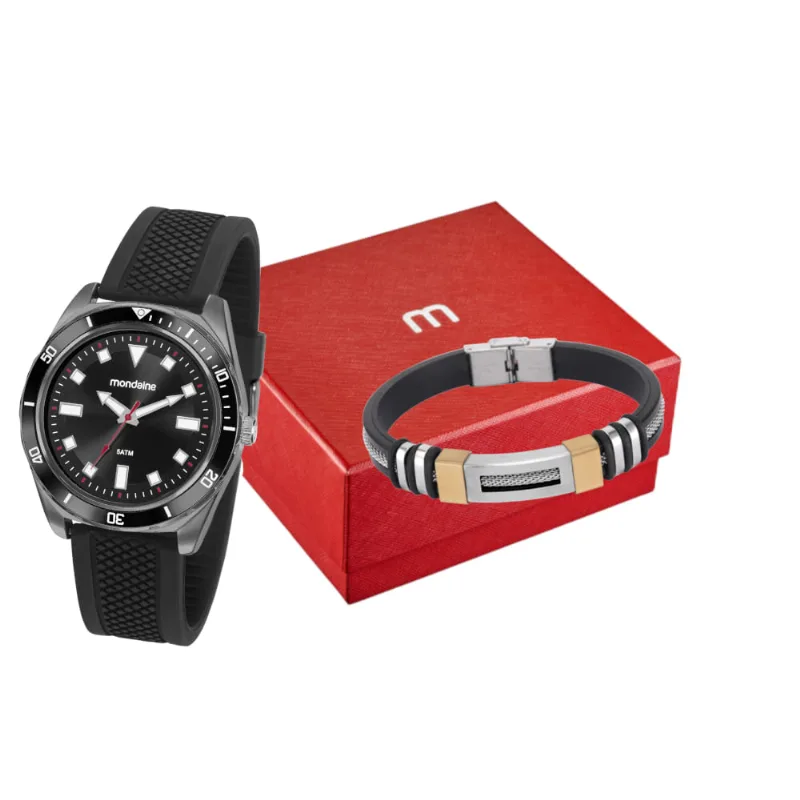 Kit Relógio Masculino Casual Com Pulseira