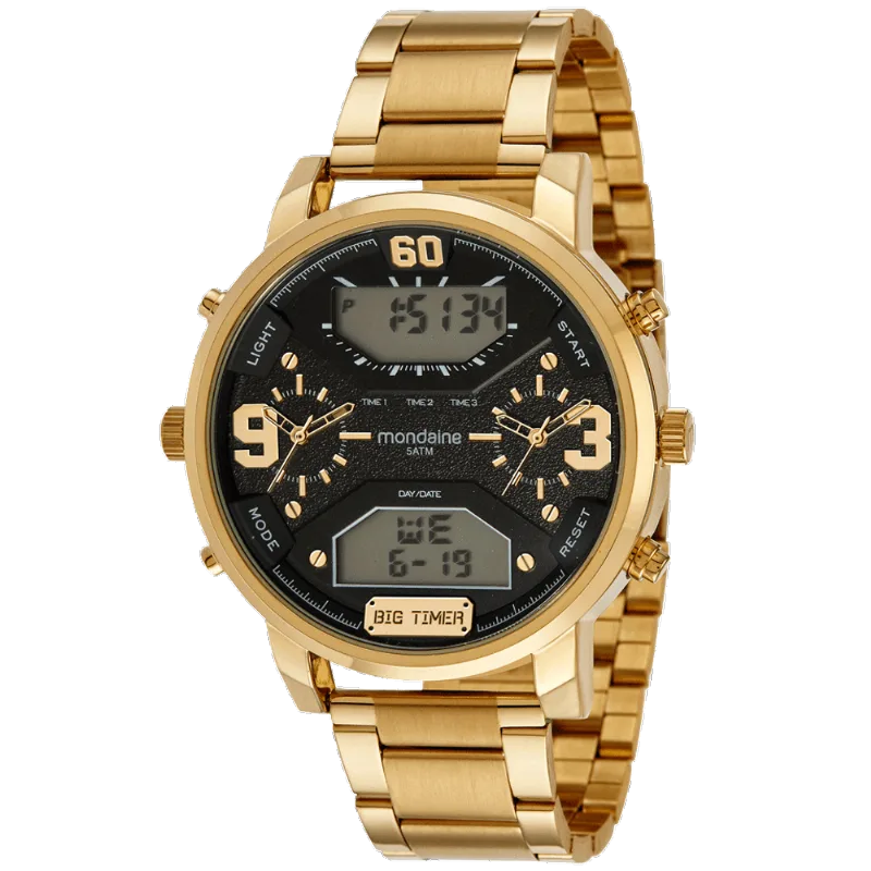 Relógio Masculino Anadigi Dourado