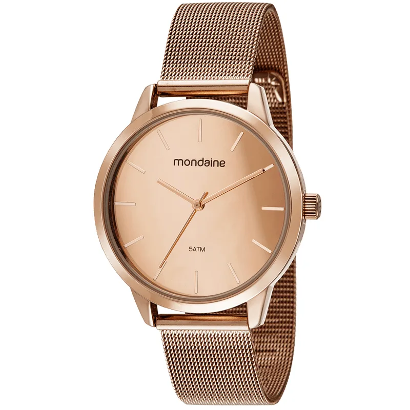 Relógio Feminino Espelhado Rose Gold