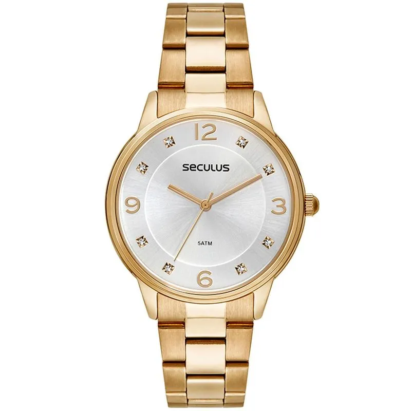 Relógio Seculus Feminino Dourado 77166Lpsvds2