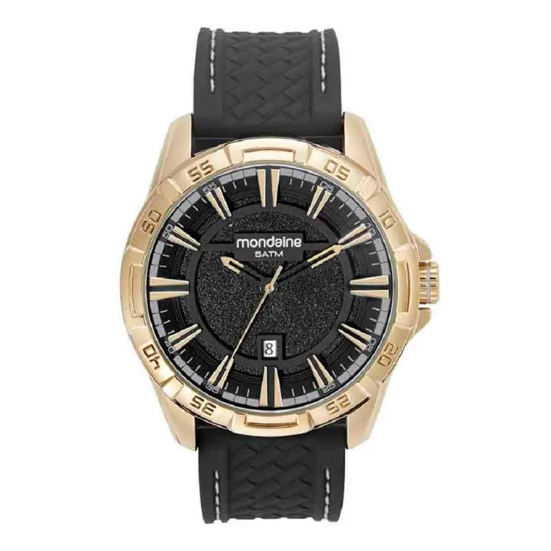 Relógio Masculino 3D Esportivo Dourado