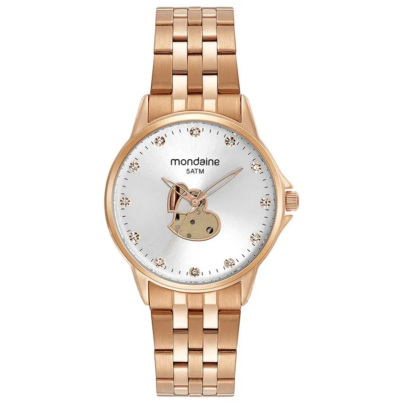 Relógio Feminino Coração Rose Gold