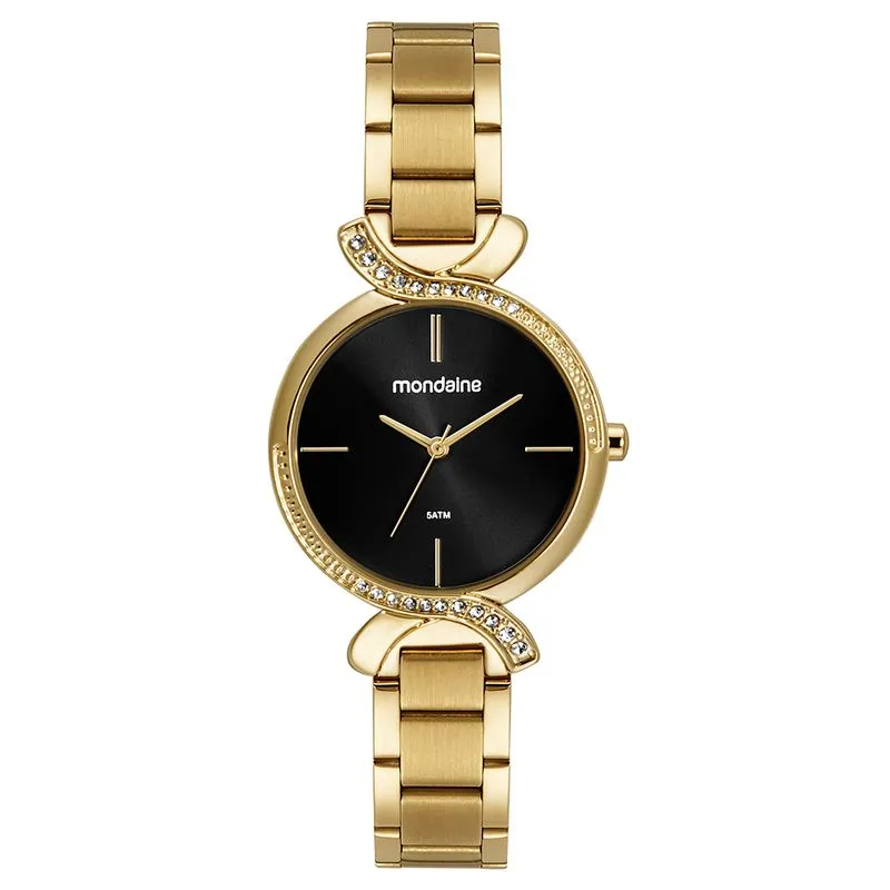 Relógio Feminino Cristais Dourado