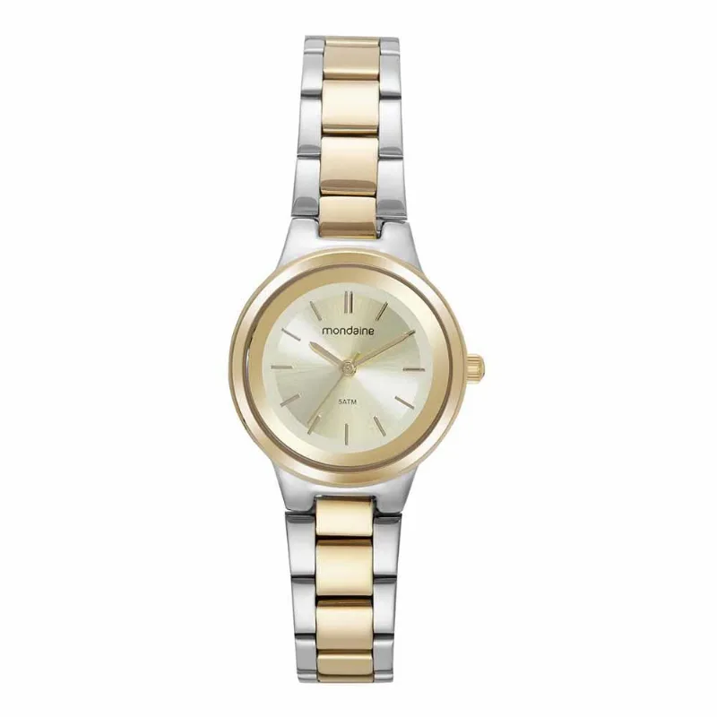 Relogio Mondaine Feminino Social Pequeno Bicolor