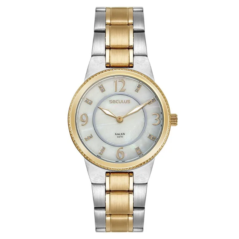 Relógio Seculus Feminino Ref:44138lpsvba2 Casual Bicolor