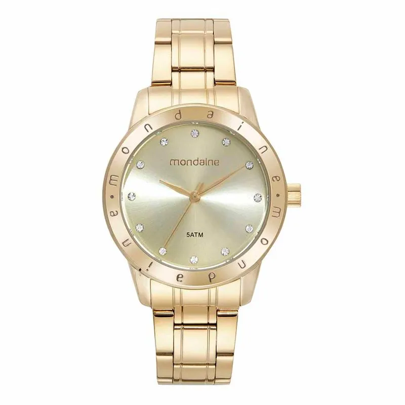Relógio Feminino Cristais Dourado