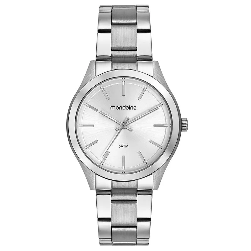 Relógio Feminino Aço Casual Prata