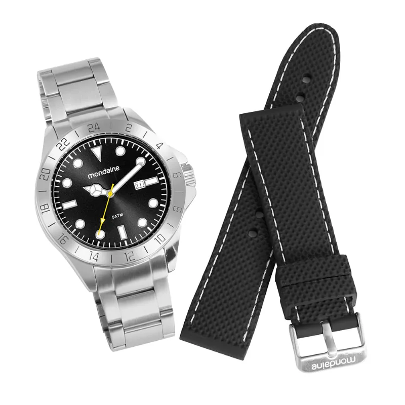 Relógio Masculino Troca Pulseira Prata