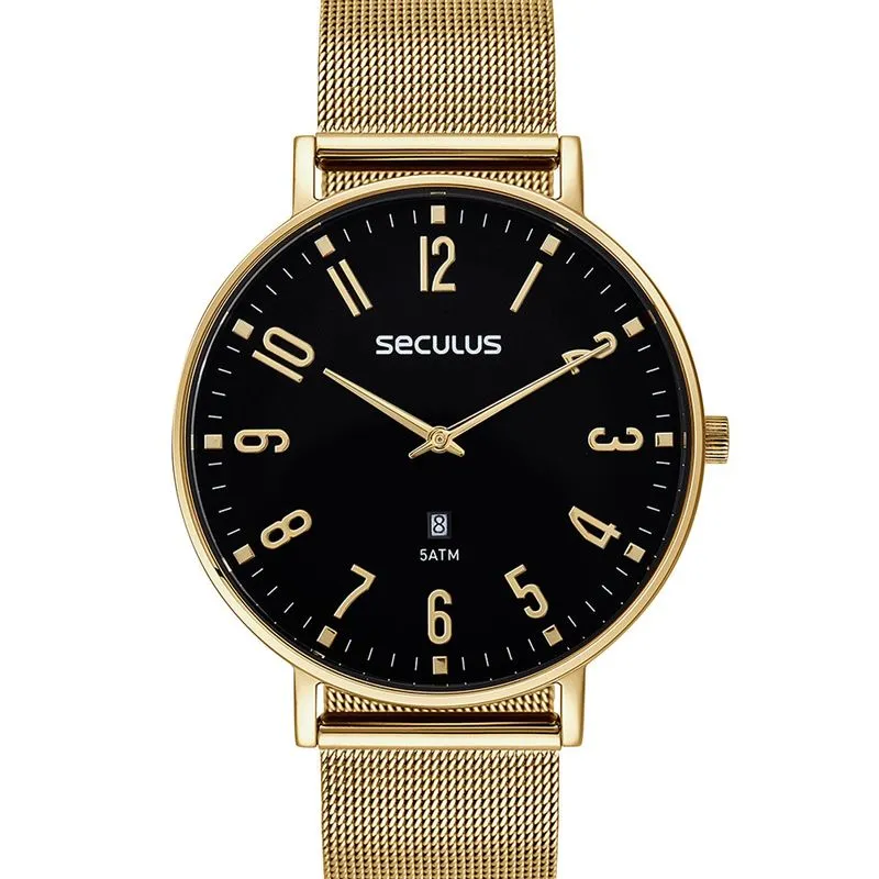 Relógio Masculino Seculus Dourado 77181GPSVDA2