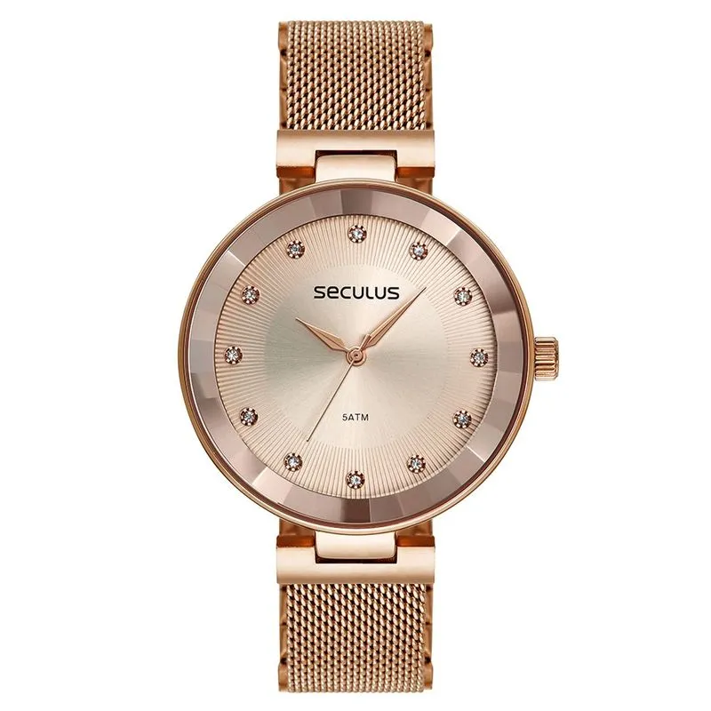 Relogio De Pulso Feminino Rose 77192lpsvrs2 - Seculus
