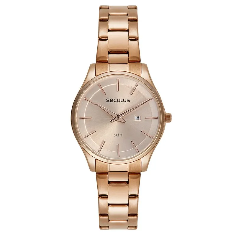Relógio Feminino Vidro Abaulado Rosé