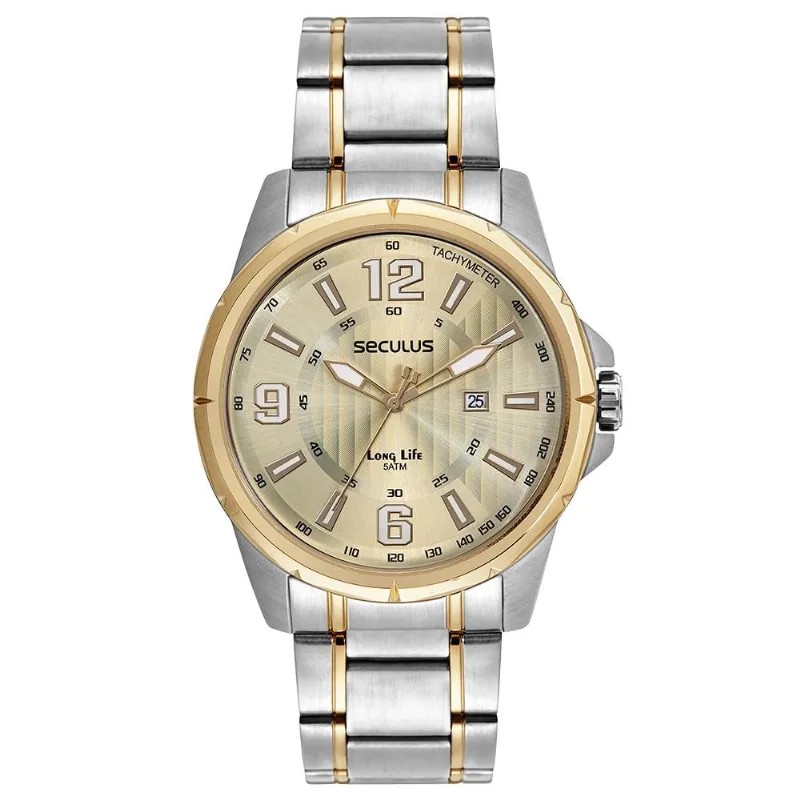 Relógio Seculus Masculino Casual Bicolor
