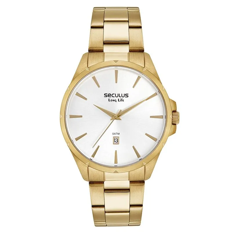 Relogio De Pulso Masculino Dourado 44154gpsvda1 - Seculus