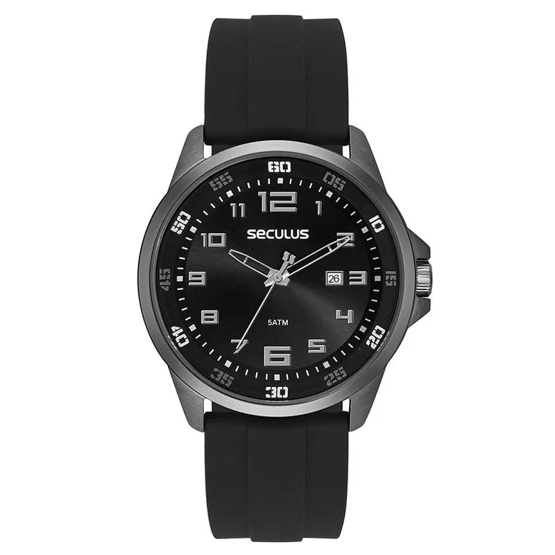 Relogio De Pulso Masculino Preto 44157gpsvpu3 - Seculus
