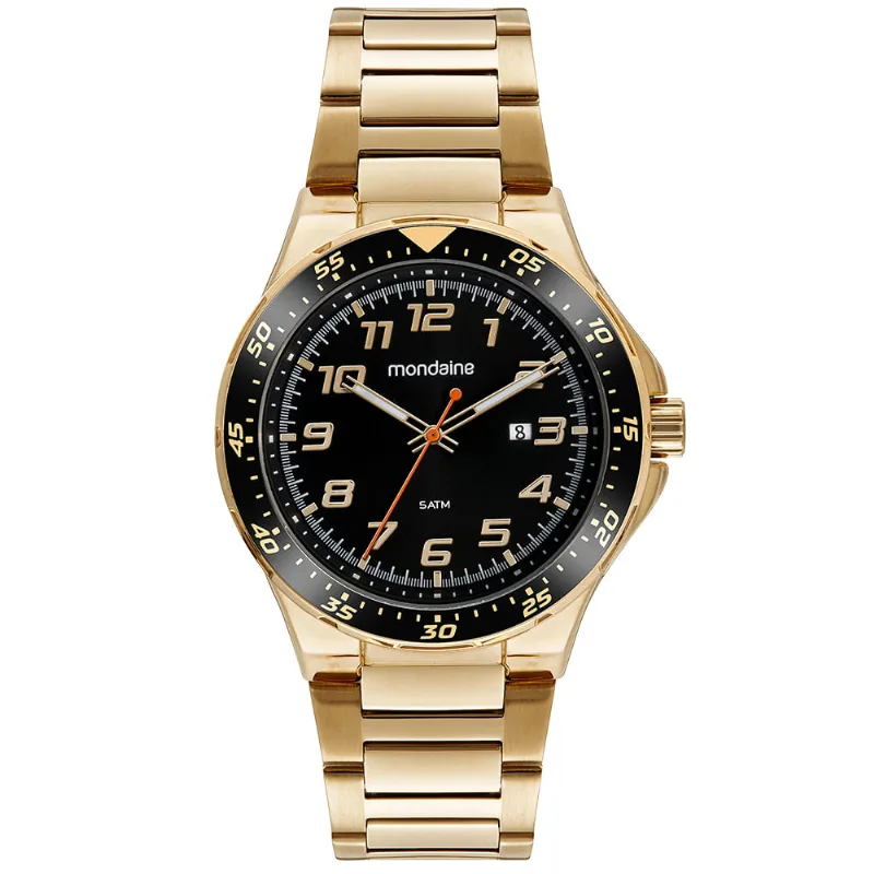 Relógio Masculino Esportivo Dourado