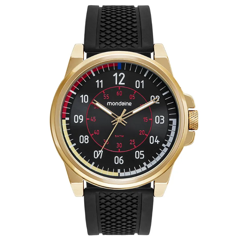 Relógio Masculino Esportivo Com Pulseira de Silicone Dourado