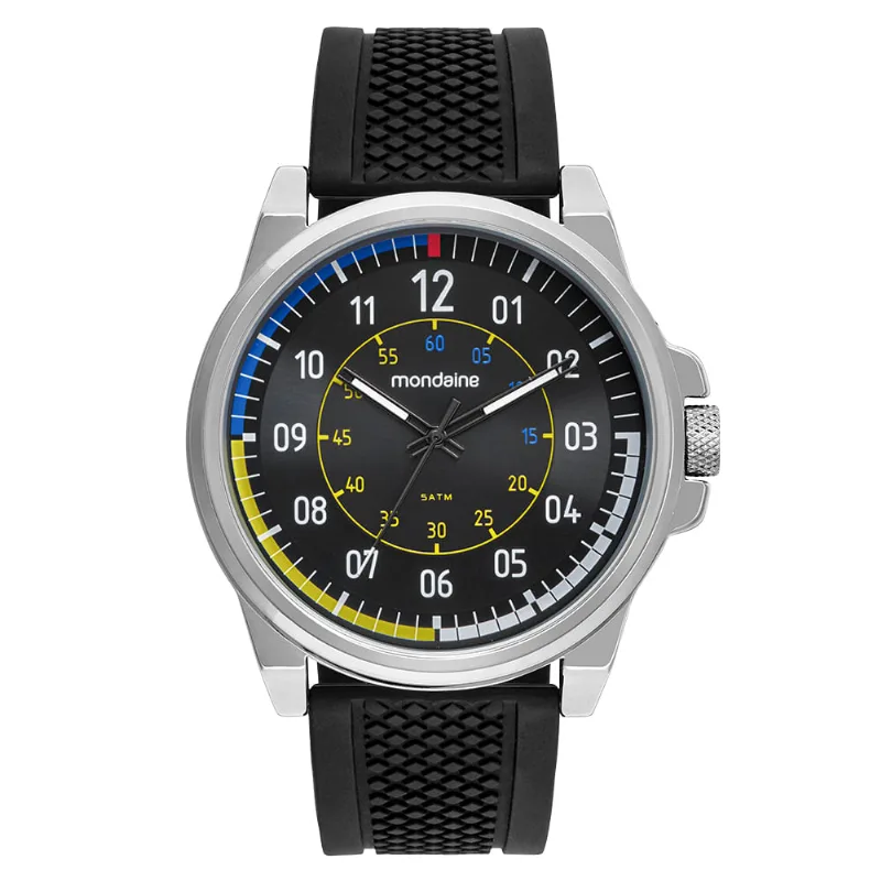 Relógio Masculino Esportivo Com Pulseira de Silicone Prata