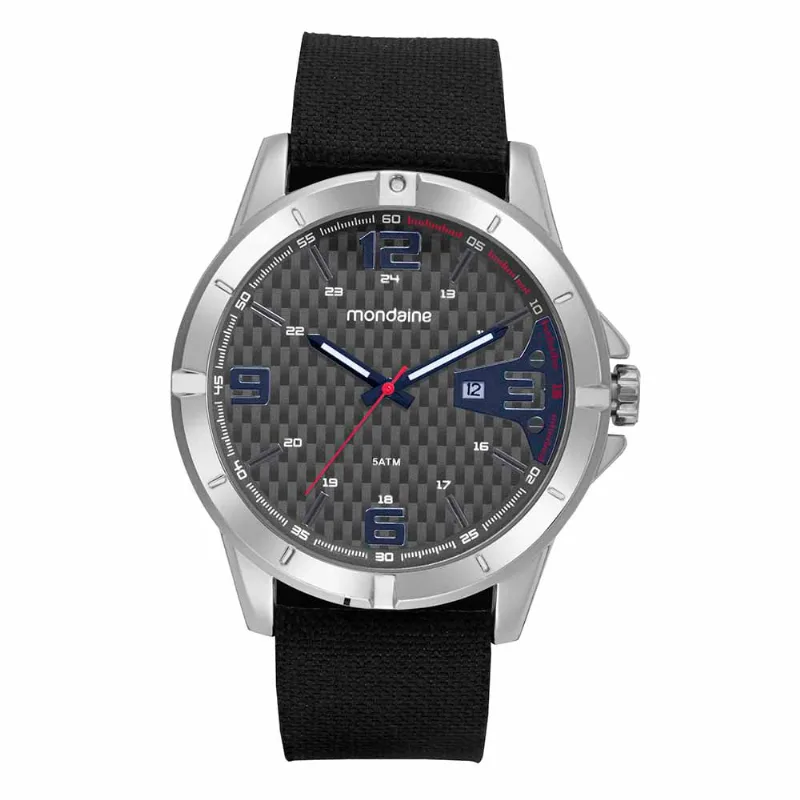 Relógio Masculino Casual Nylon Prata
