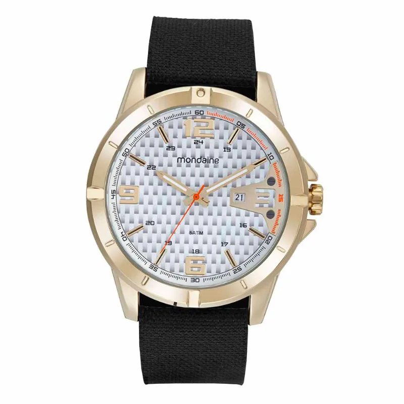 Relógio Masculino Casual Nylon Dourado