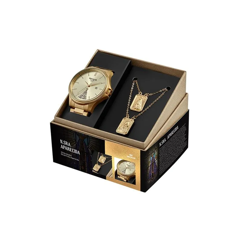 Relógio De Pulso Masculino + Acessório 44078gpskda1k1 - Seculus