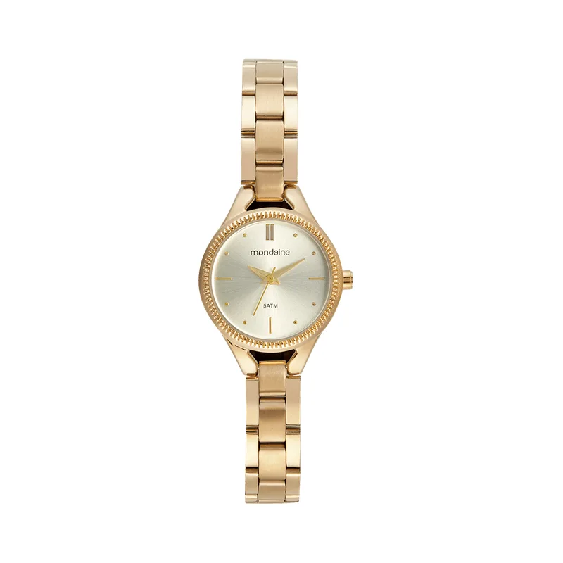 Relógio Feminino Aço Pequeno Minimalista Dourado