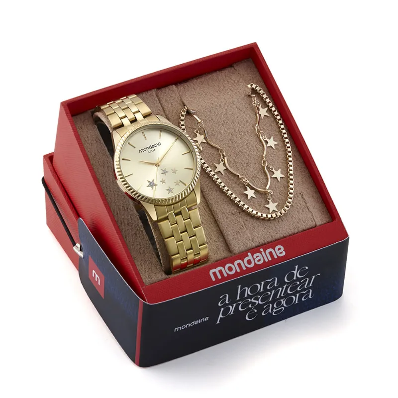 Kit Relógio Mondaine Feminino Analógico