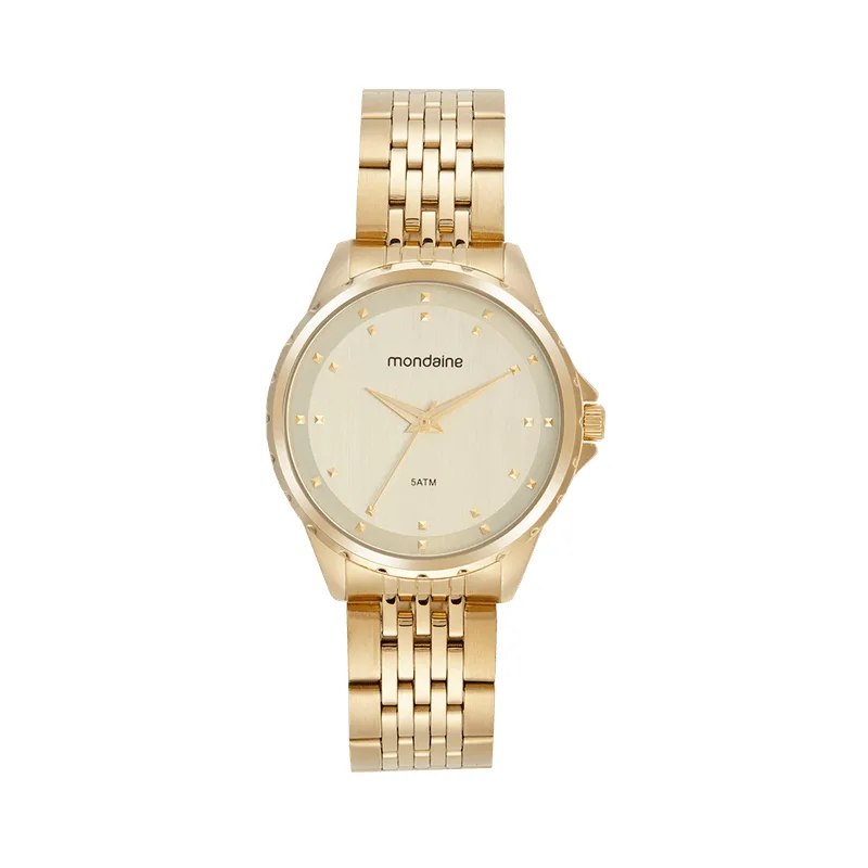 Relógio Feminino Spikes Minimalista Dourado