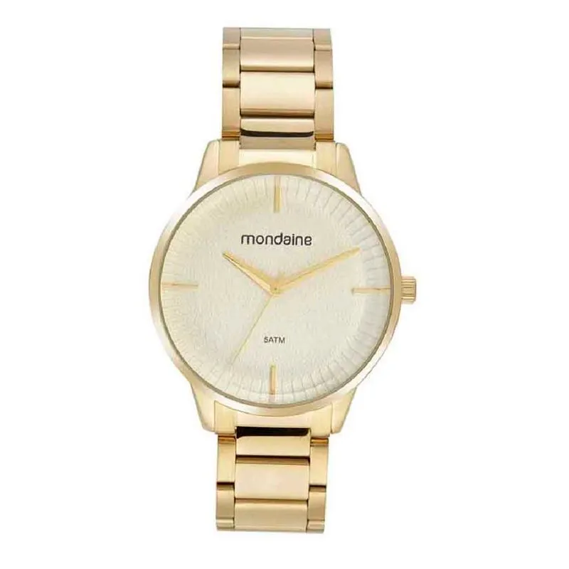 Relógio Feminino Minimalista Vidro Abaulado Dourado