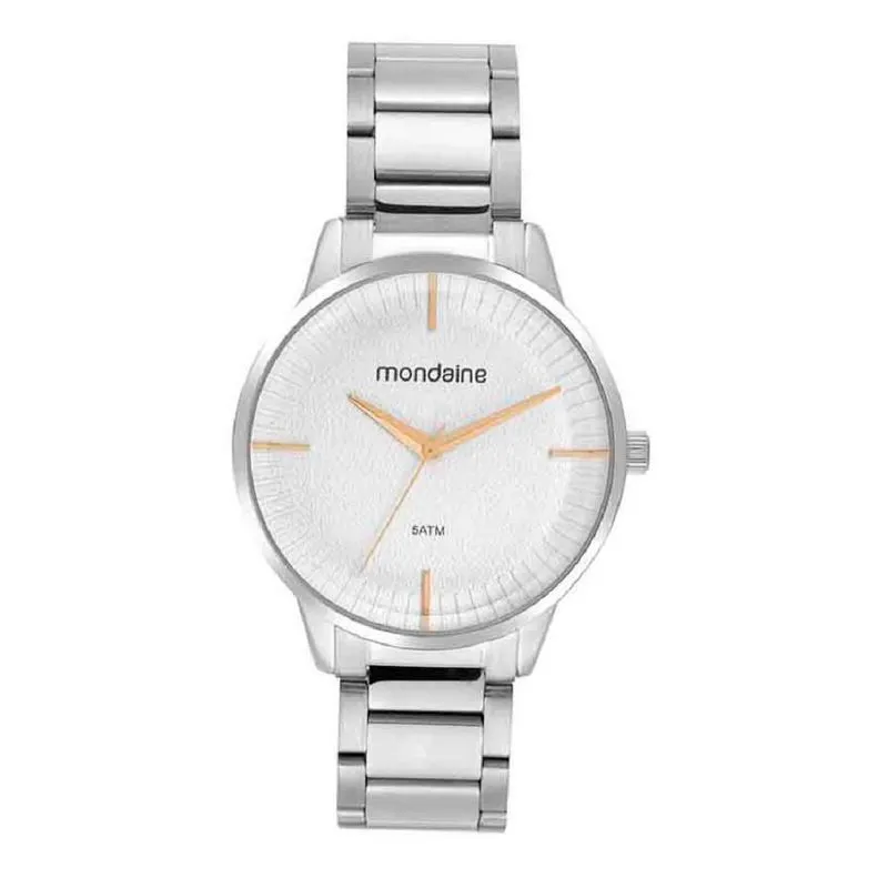 Relógio Feminino Minimalista Vidro Abaulado Prata