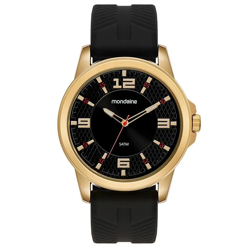 Relógio Masculino Silicone Dourado