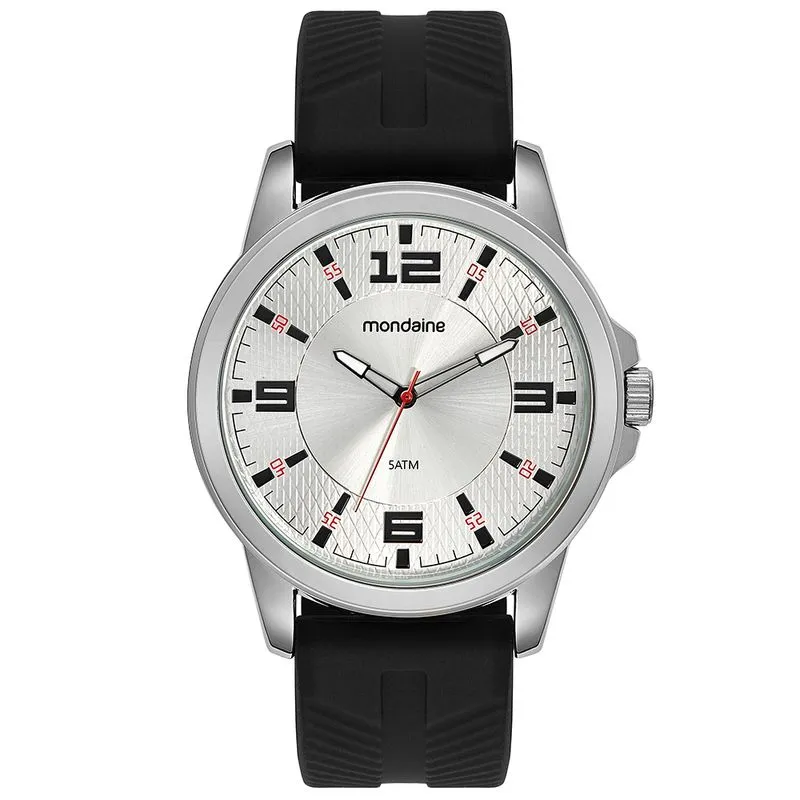 Relógio Masculino Silicone Branco Pretado