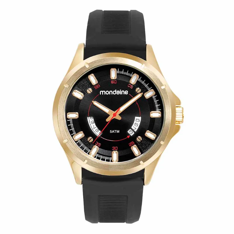 Relógio Masculino Esportivo Silicone Dourado