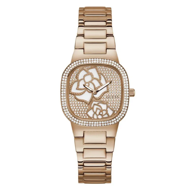 Relógio Feminino Rose Madreperola Analógico em Aço Inox Dourado Guess 32MM