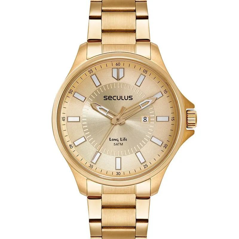 Relógio Masculino Seculus Dourado 77199GPSVDA2