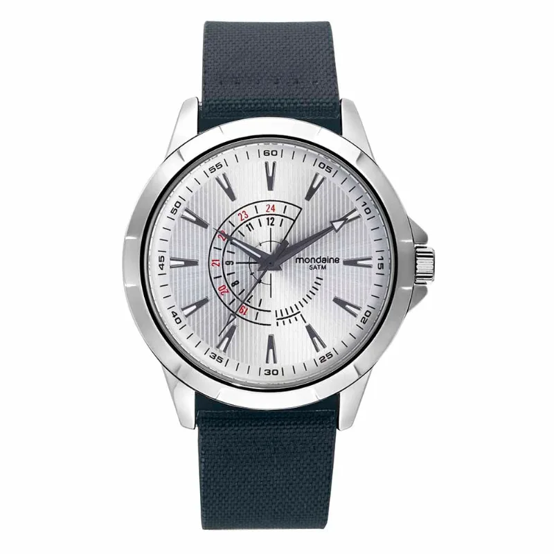 Relógio Masculino Casual Nylon Prata