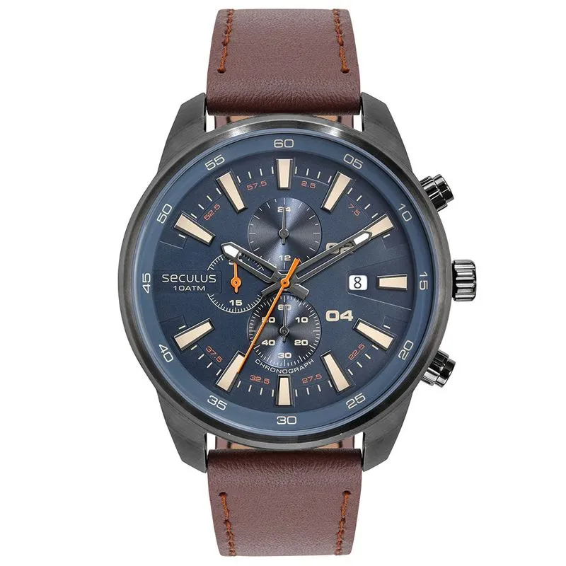 Relogio De Pulso Masculino Marrom 77209gpsvsc3 - Seculus
