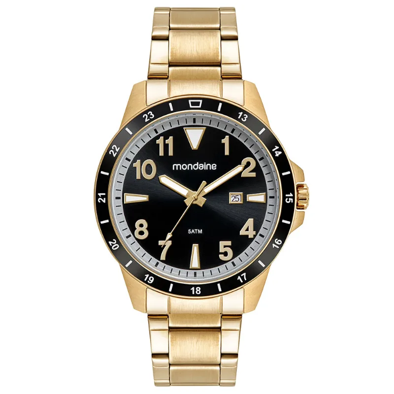 Relógio Masculino Aço Casual Dourado