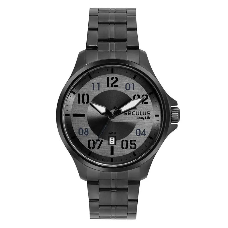 Relógio Masculino Casual Aço Preto