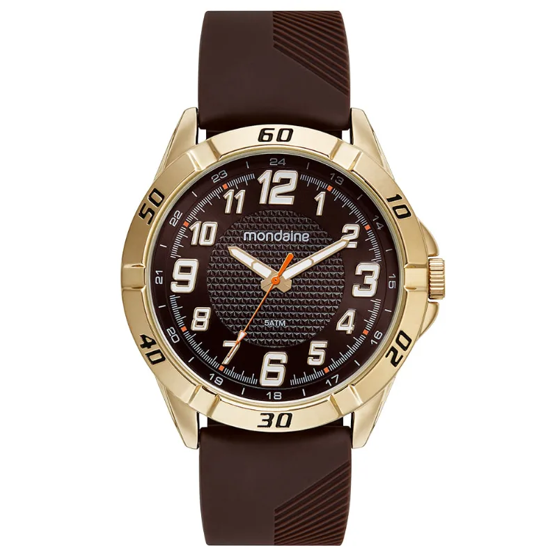 Relógio Masculino Esportivo Silicone Dourado