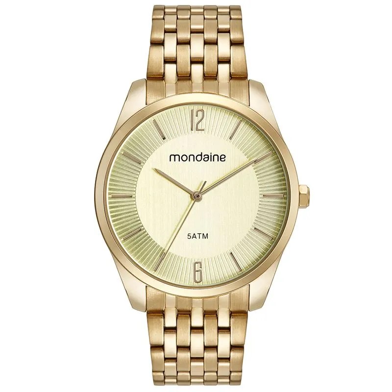Relógio Feminino Casual Visor Texturizado Dourado