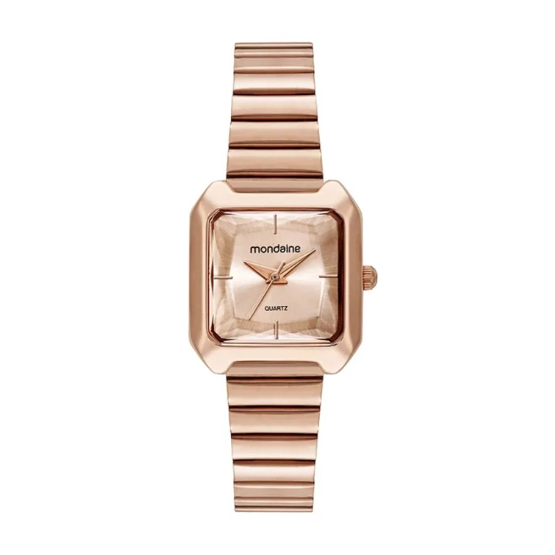 Relogio Mondaine Feminino Ref:32584lpmvre3 Retangular Rosé