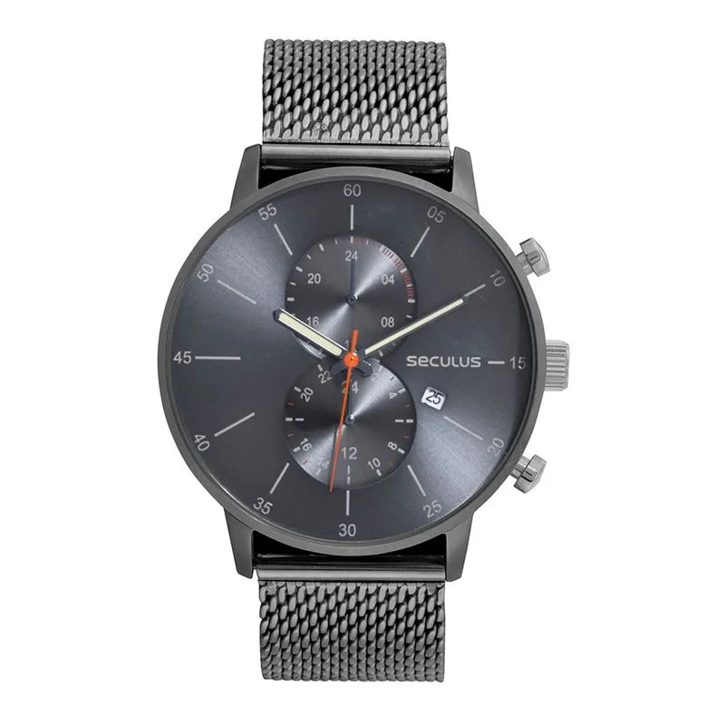 Relogio De Pulso Masculino Chumbo 44186gpsvsa2- Seculus