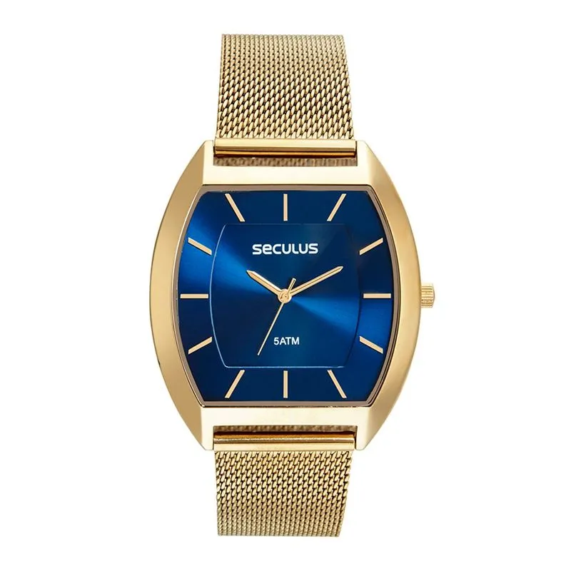 Relogio De Pulso Masculino Dourado 23715gpsvda2 - Seculus