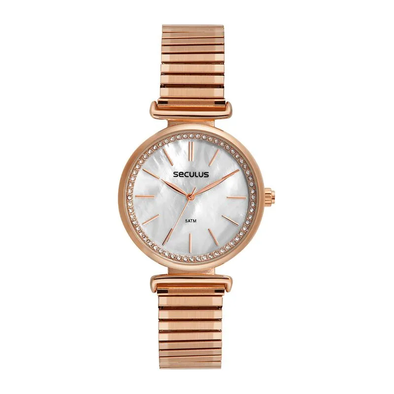 Relógio Feminino Bracelete Madrepérola Rosé